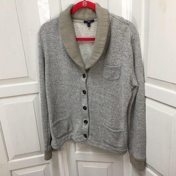 GAP Gray Button Down Knit Jacket - Picture 10 of 16